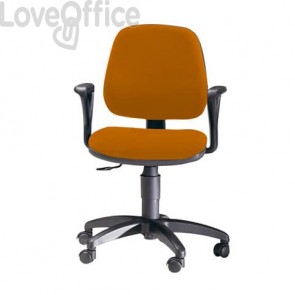 Sedia con ruote e schienale basso Unisit Leda Eco smart - schienale basso - rivestimento Eco arancione - LDB/EA
