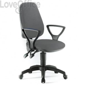 Sedia girevole per scrivania Unisit Leda Eco smart - schienale alto - rivest. ignifugo grigio scuro LDAY/IT