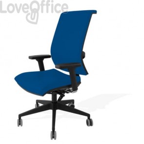 Sedia girevole da ufficio Blu con braccioli - Unisit Galatea GTJE - fili di luce - schienale in rete - GTJE/BR/F11