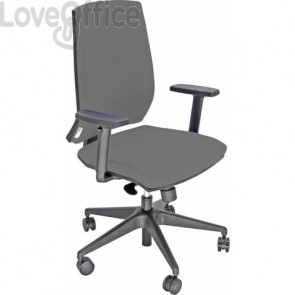 Sedia ufficio girevole Unisit Giulia con base in alluminio - Braccioli opzionali - Rivestimento Eco Grigio scuro