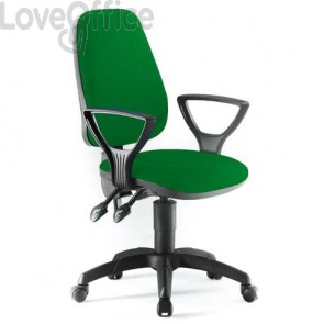Sedia girevole per scrivania Unisit Leda Eco smart - schienale alto - rivestimento Eco verde - LDAY/EV