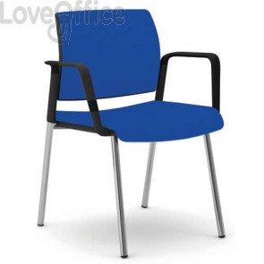 Sedia gambe metallo Blu Unisit Kind - con braccioli - rivestimento ignifugo - KI4GNBR/IB
