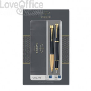 Gift set Duo Parker - Penna a sfera a scatto Jotter M Stainless Steel CT + Stilografica M
