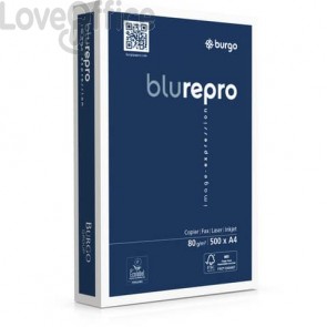 Carta per fotocopie A4 Burgo Repro Blu A4 - Premium Quality 80 gr. bianca (240 risme da 500 fogli)