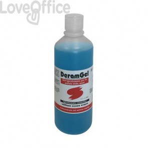 Gel igienizzante idroalcolico per mani DermaGel antibatterico - alcol >65% - flacone 500 ml trasparente - 020IG0500