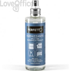 Spray igienizzante per superfici e tessuti Perfetto Alcool 80% - senza profumo - flacone 200 ml - 12830