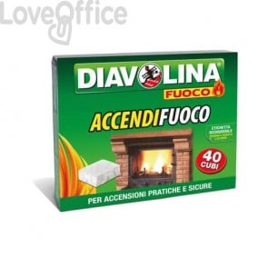 Accendifuoco Diavolina Fuoco - kerosene Bianco - 40 cubi - 15300
