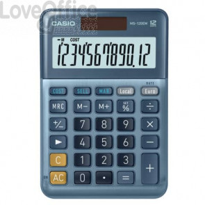 Calcolatrici da tavolo CASIO Extra Big LC solare e batteria display 12 cifre - blu