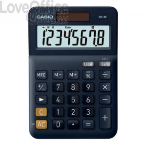 Calcolatrice da tavolo CASIO Extra Big LC solare e batteria display 8 cifre - blu - MS-8E-W-EP