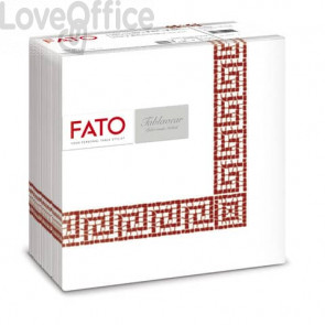Tovaglioli piegati 1 velo Fato Tablewear 40x40 cm pura cellulosa decoro Mykonos Rosso - 88445800