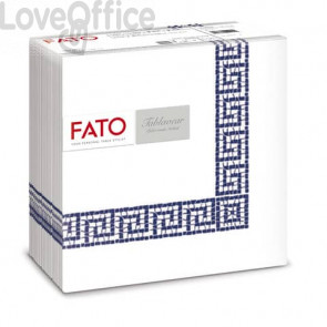 Tovaglioli piegati 1 velo Fato Tablewear 40x40 cm pura cellulosa decoro Mykonos Blu - conf.50 pezzi - 88446100