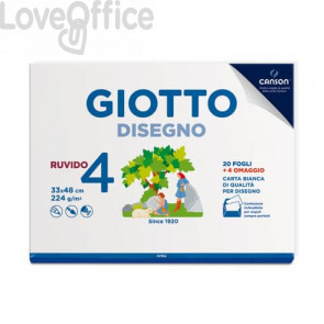 Album da disegno Giotto Disegno 4 224 g - 33x48 cm ruvido 24 fogli 583600