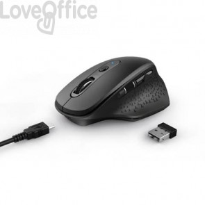 Mouse ergonomico ricaricabile wireless Trust OZAA ricevitore USB A 2.0 - portata 10 m - nero