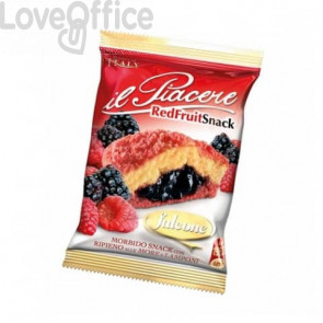Snack morbido ripieno con crema ai frutti rossi - Falcone Il piacere - 50 gr - conf. 36 pezzi  - PM36