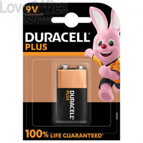 Batterie alcaline Duracell Plus100 Transistor 9V - MN1604 mAh - blister da 1 - DU0503