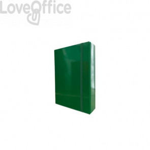 Portaprogetti in cartone con elastico piatto Euro-Cart Iris Dorso 8 cm Verde - formato A4 - CPRIO08ELPVE IRIS