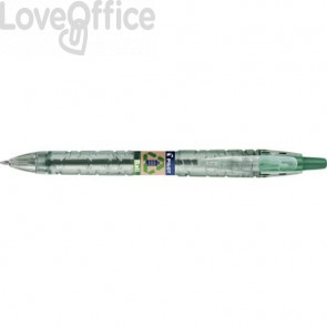 Penna a sfera a scatto Pilot ecoball B2P ricaricabile - punta 1 mm - inchiostro a base d'olio - Verde