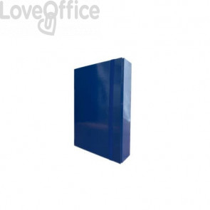 Portaprogetti in cartone con elastico piatto Euro-Cart Iris Dorso 8 cm Blu - formato A4 - CPRIO08ELPBL IRIS