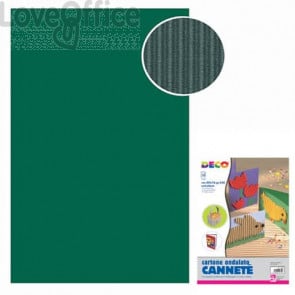 Cartoncini ondulati Cannetè - 50x70 cm - 230 g/m² Deco - verde scuro (conf. 10 fogli)