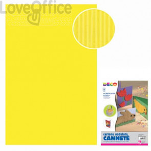 Cartoncini ondulati Cannetè - 50x70 cm - 230 g/m² Deco - giallo (conf. 10 fogli)