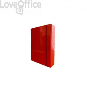 Portaprogetti in cartone con elastico piatto Euro-Cart Iris Dorso 8 cm Rosso - formato A4 - CPRIO08ELPRO IRIS