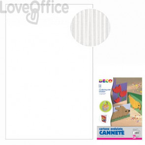 Cartoncini ondulati Cannetè - 50x70 cm - 230 g/m² Deco - Bianco (conf.10 fogli)