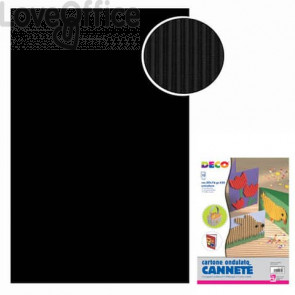 Cartoncini ondulati Cannetè - 50x70 cm - 230 g/m² Deco - Nero (conf. 10 fogli)