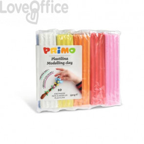 Panetti di plastilina Primo 55 g - scatola in polipropilene - 10 colori assortiti