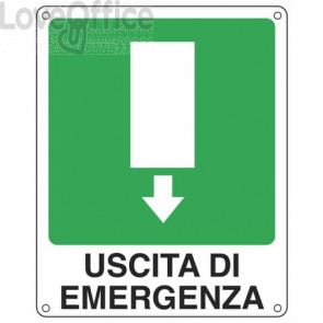 Cartello sicurezza 25x31 cm Cartelli Segnalatori "Uscita di emergenza" 20107X
