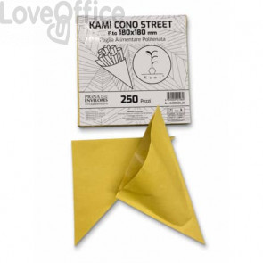Cono Street in carta paglia Pigna Envelopes Kami 80gr + 9gr PE - 18x18 cm conf.250 pezzi - 0250023