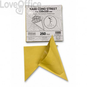 Cono Street in carta paglia Pigna Envelopes Kami 80gr + 9gr PE - 22x22 cm conf.250 pezzi - 0250024
