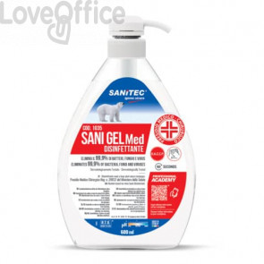 Disinfettante mani a base alcol senza risciacquo Sani Gel MED Sanitec 600 ml 1035