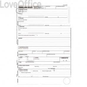 Formulario di identificazione rifiuti trasportati 4 copie autoricalcanti data ufficio - 12x24 cm (conf.250 fogli)