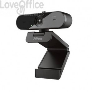 Webcam 2k di alta qualità Trust TW-250 QHD dotata di autofocus - doppio microfono e filtro privacy - nero