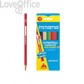 Pastelli laccati fusto triangolare Mitama - mina 3,3 mm - colori assortiti (conf. 12)