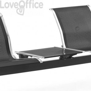 Tavolino in acciaio microforato applicabile sulla trave 50x50 cm Serena Group Nero