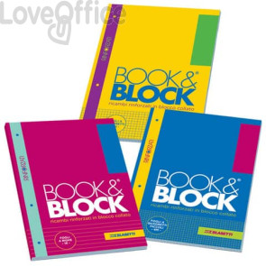 Blocco 40 fogli A4 collato lato lungo - forati e rinforzati - 80 g/m² Blasetti Blocco Book & Block quadretto 4M