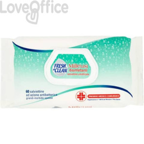 Salviette umidificate disinfettanti milleusi - Fresh & Clean  P.M.C. conf. 60 salviette