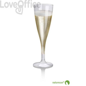 Bicchieri champagne trasparente Scatolificio del Garda - capienza 100 ml 183x60 mm - Ø 55 mm (conf.27)