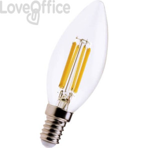 Lampadina LED a filamento candela 6W attacco E14 806 lumen luce fredda MKC 6000K