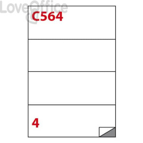 Etichette Bianche permanenti Copiatabu C564 laaser/inkjet - 4 et./foglio - Markin 210x74,25 mm (conf.100 fogli)