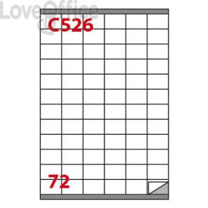 Etichette bianche con margine Copiatabu C526 laser/inkjet 72 et./foglio - Markin 35x23,5 mm - X210C526 (conf.100 fogli)