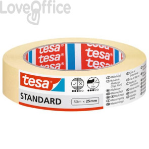 Nastro per mascheratura in carta standard ECO beige Tesa 25 mm x 50 m 05086-00000-02