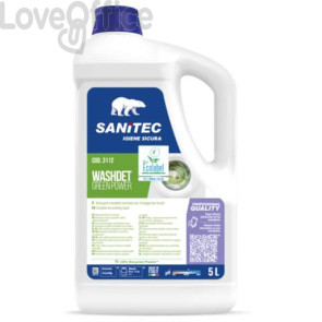 Detergente completo enzimatico per il lavaggio dei tessuti Green Power Washdet Sanitec 5 L / 5,2 Kg