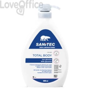 Total body Dermo-detergente delicato per corpo e capelli a bassa schiumosità Skin Lab Sanitec 1000 ml