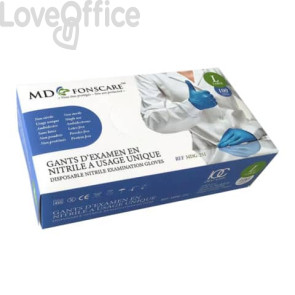 Guanti monouso in nitrile senza polvere e senza lattice Blu - taglia M - MDG-251-M (conf.100)
