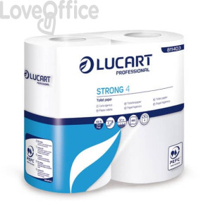 Carta igienica a rotolo Strong 4 - 2 veli - bianca Lucart Professional (conf.4)