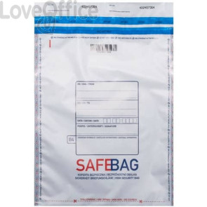 Sacchetti di sicurezza bianco formato interno - 25,6x37+4 cm Safe Bag B4 (conf. 1000)