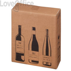 Scatole per bottiglie Wine Pack Bong tre bottiglie - 30,5x10,8x36,8 cm (conf.10)