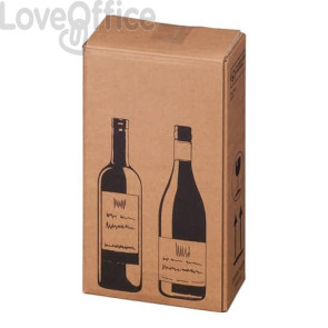 Scatole per bottiglie Wine Pack Bong due bottiglie -  20,4x10,5x36,8 cm (conf.10)